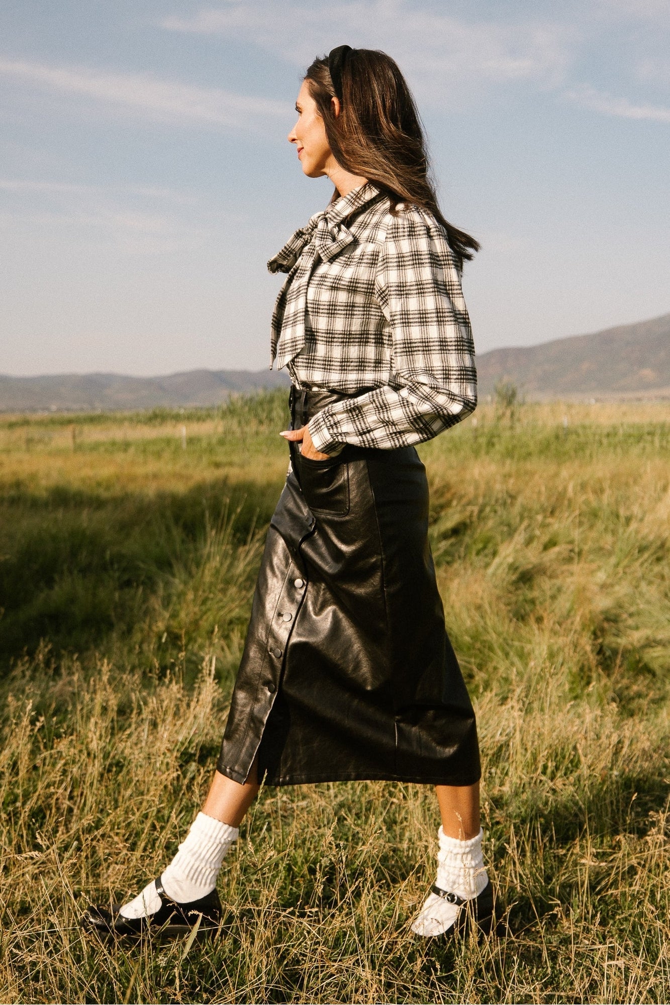 Women | Emma Vegan Leather Skirt | Black