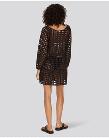 Evan Eyelet Mini Dress | Noir