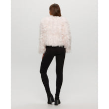 Women | Feather Cropped Jacket | Pink