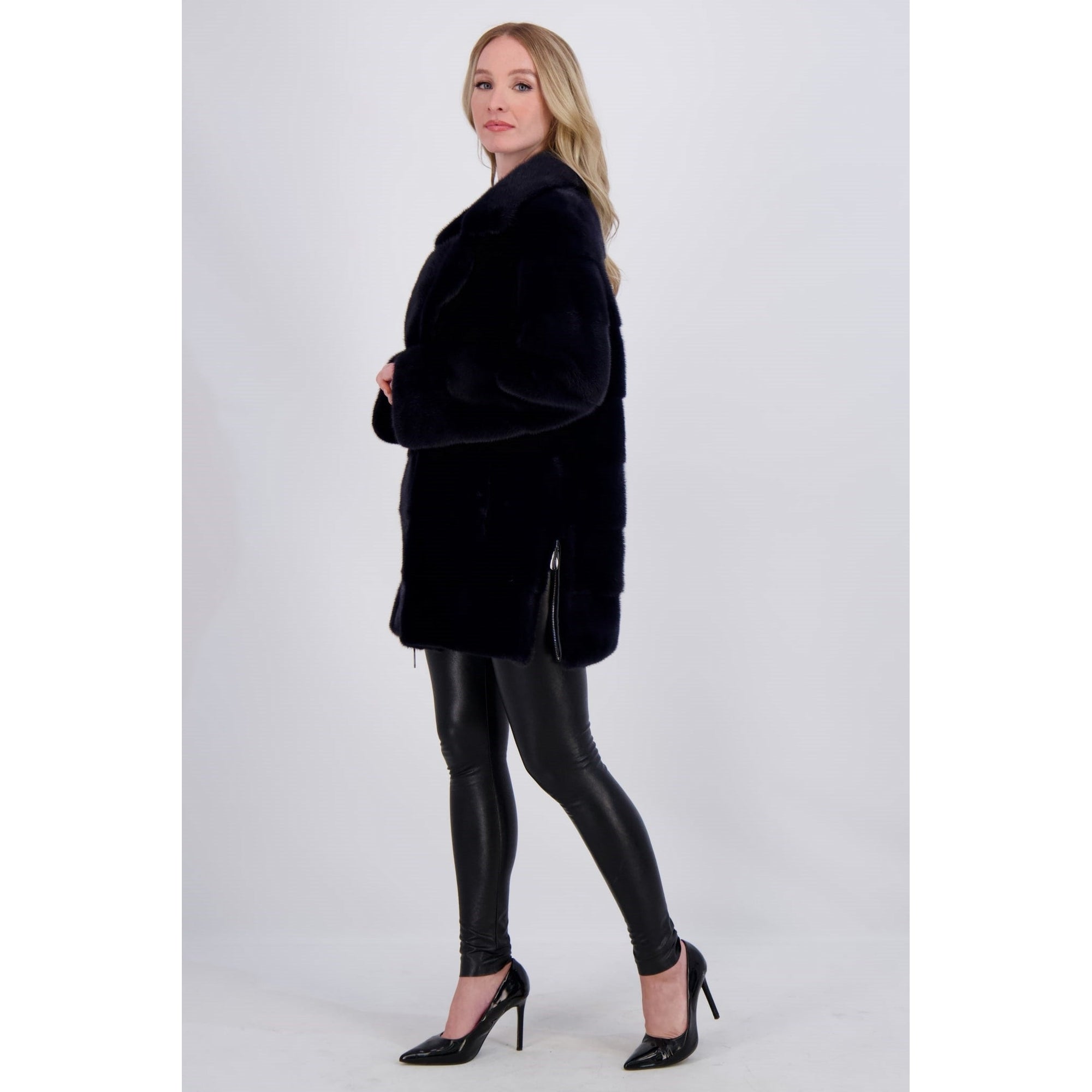 Women | Mink Jacket | Navy