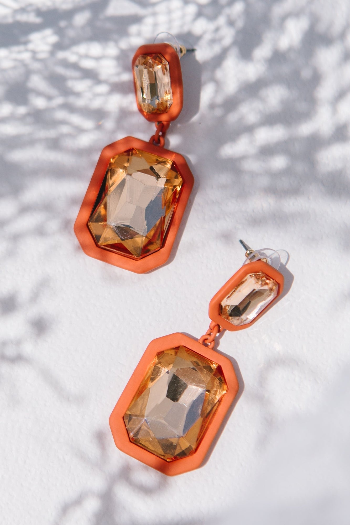 Women | Orange Jewel Earrings | Orange