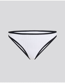 Rachel Ribbed Bikini Bottom | Optic White x Noir