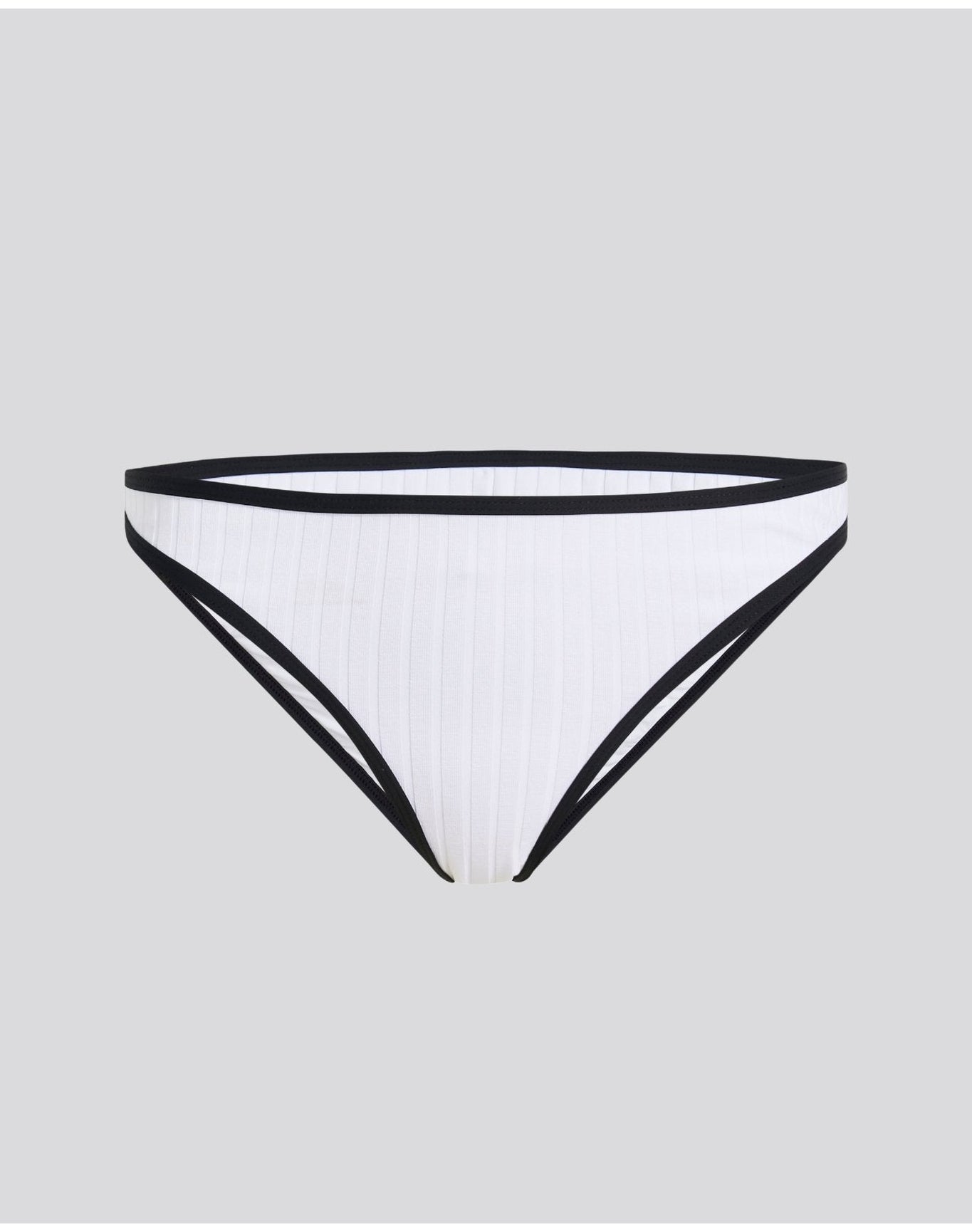 Rachel Ribbed Bikini Bottom | Optic White x Noir