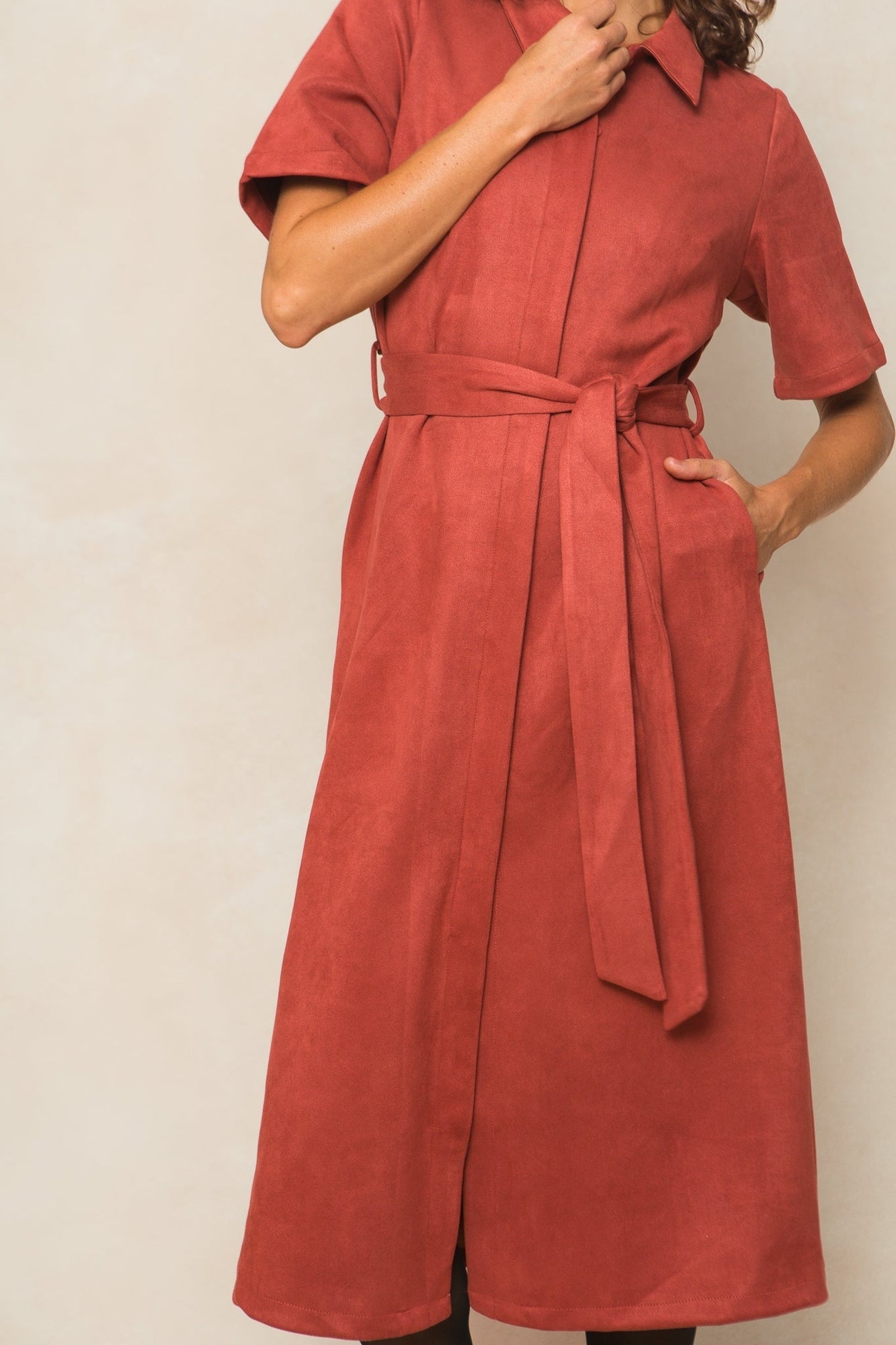 Women | Rory Suede Dress | Red