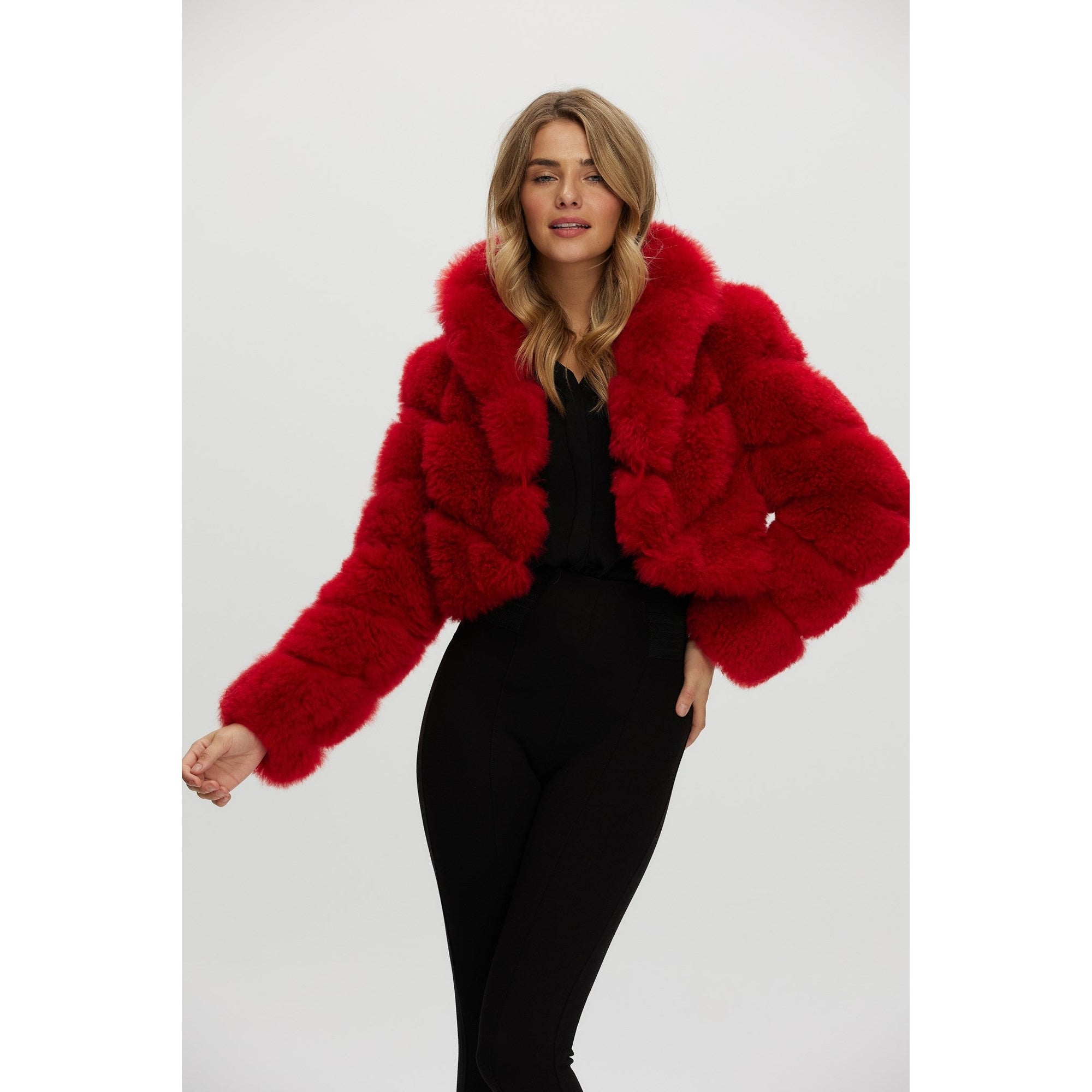 Women | Select Cashmere Goat Bolero | Red