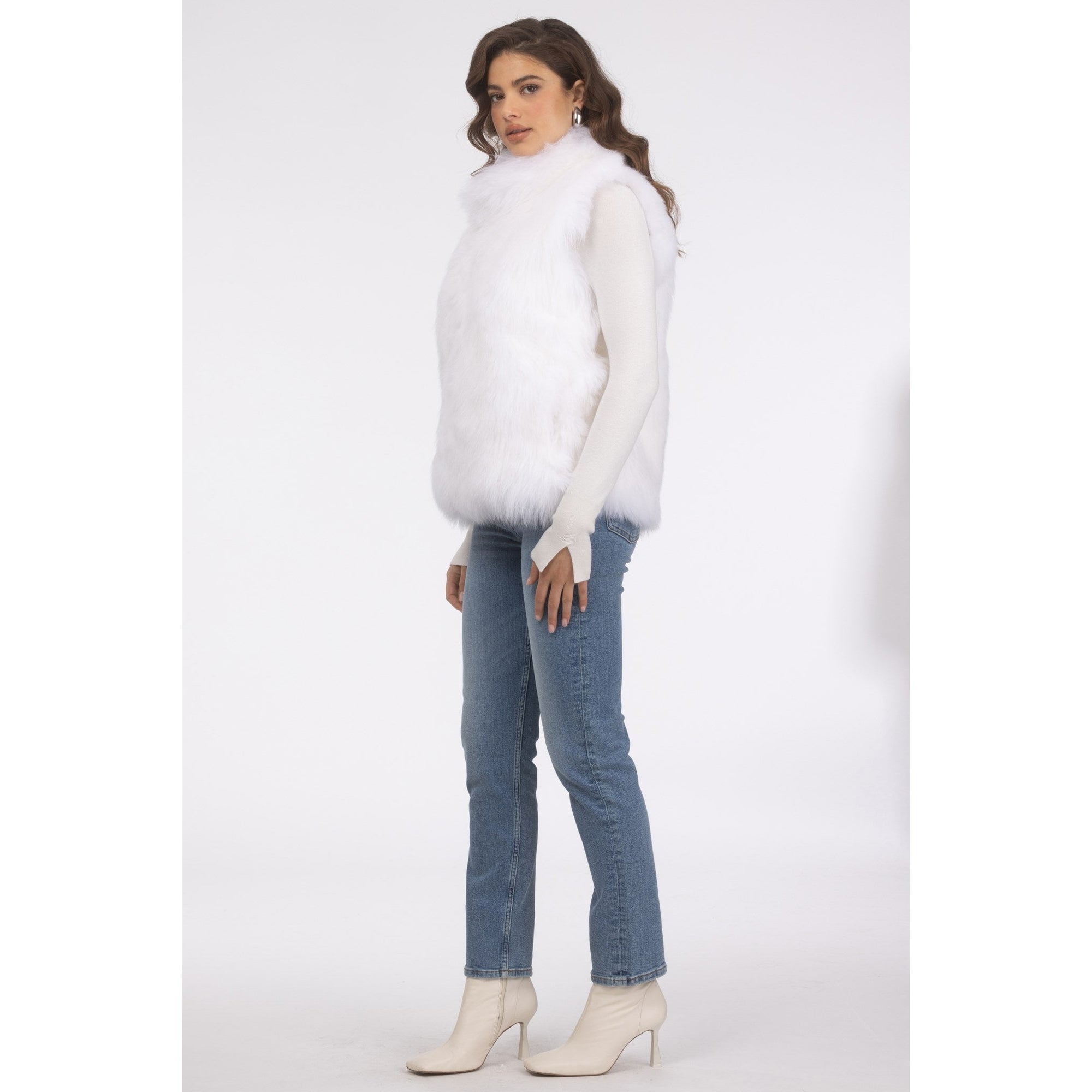 Women | Select Lamb Vest | Bleached White