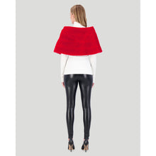 Women | Select Shearling Lamb Capelet | Red