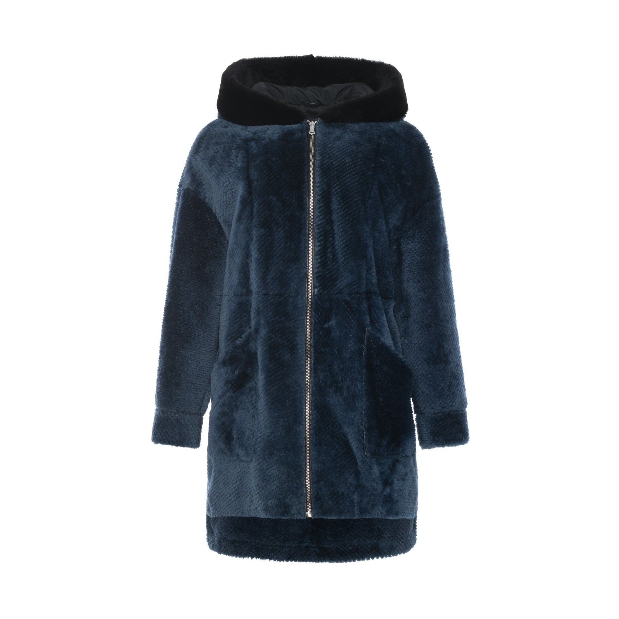 Women | Shearling Lamb Parka | Blue