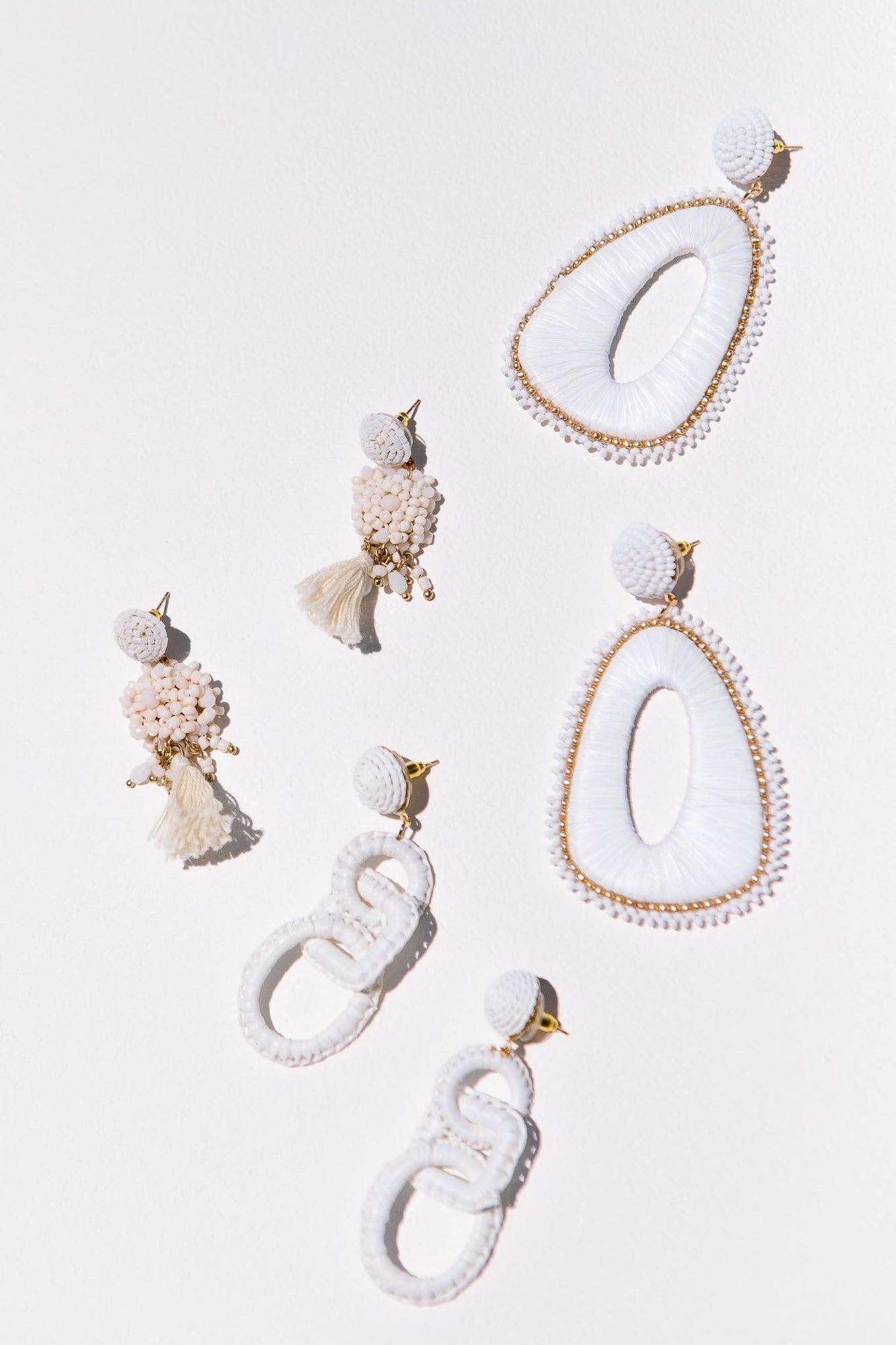 Women | White Woven Earrings | White