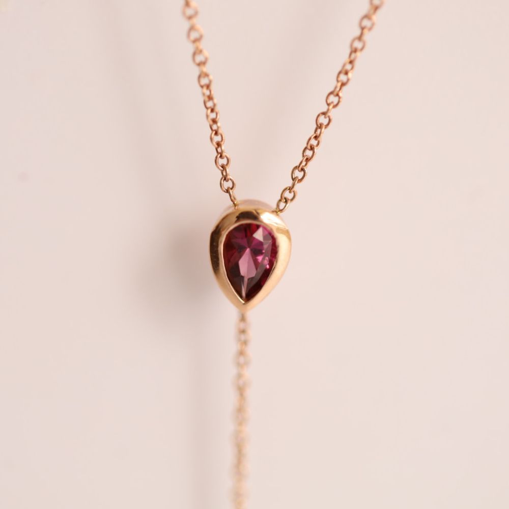 Women | Spinel Stillwater Lariat | 14k Rose Gold - Red Spinel