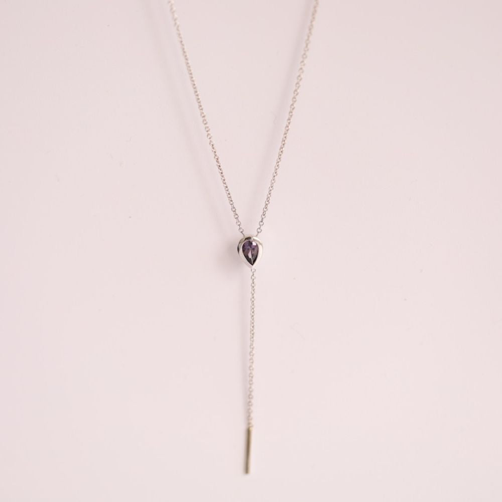 Women | Spinel Stillwater Lariat | 14k White Gold - Lavender Spinel