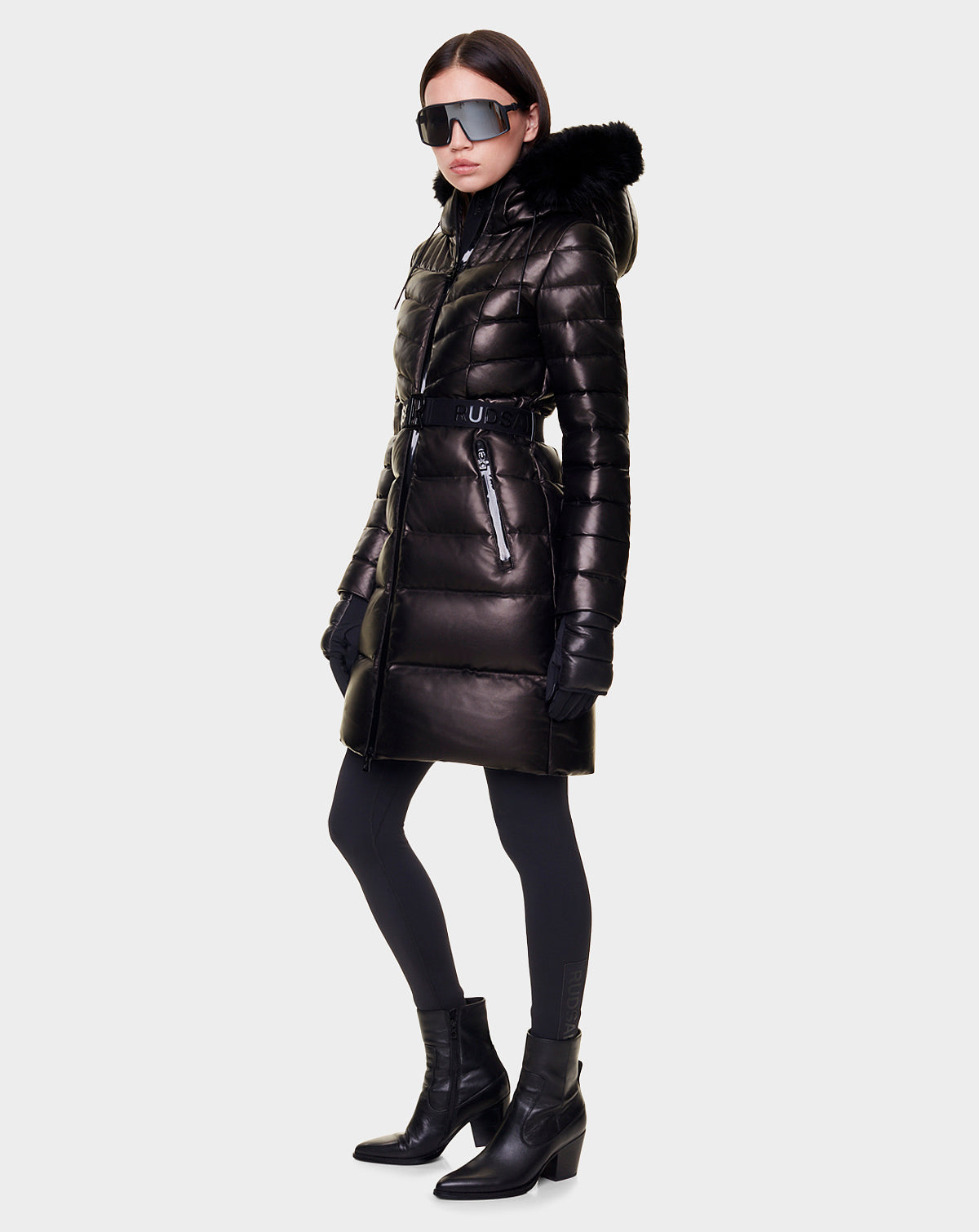 Women | MIRRA X Leather Down Puffer | Black