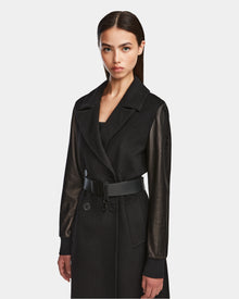 Women | MARYLIN Wool & Leather Coat | Black