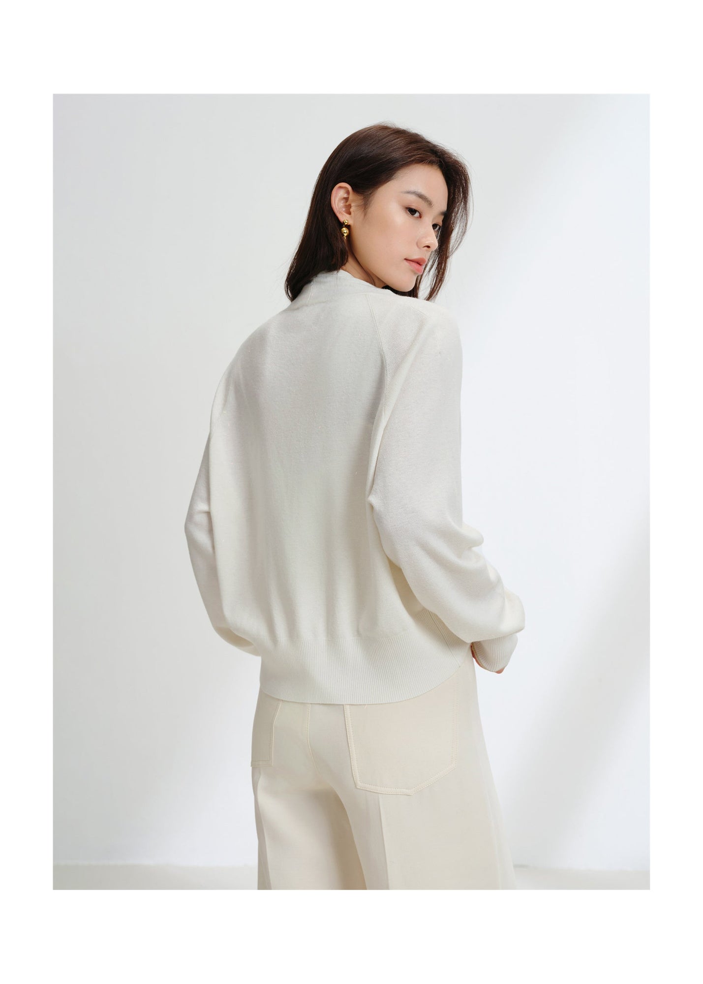 Wool Knit Cardigan | White