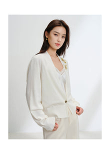 Wool Knit Cardigan | White