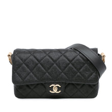 Chanel | Pre-Owned CC Bicolor Quilted Caviar Single Flap | Black