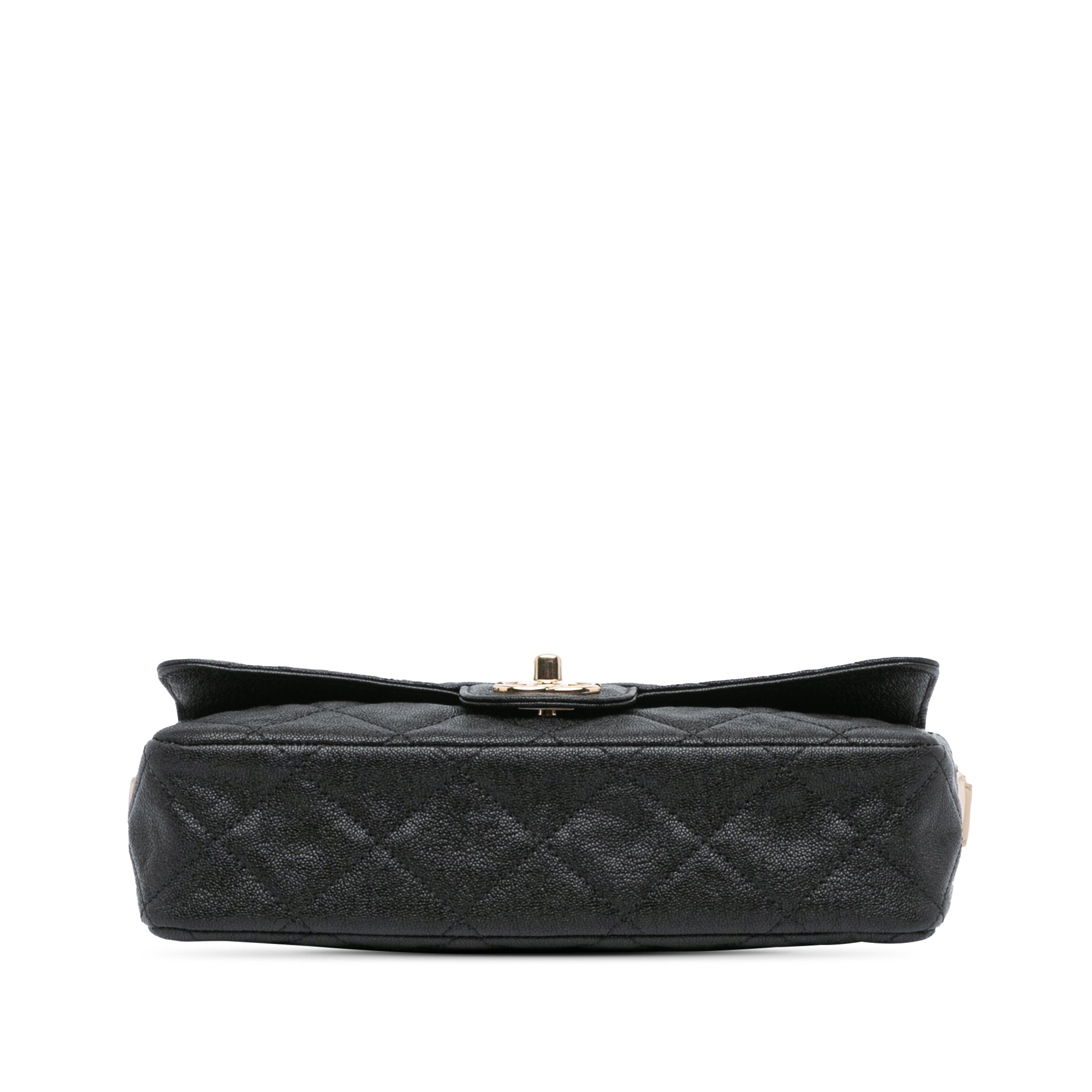 Chanel | Pre-Owned CC Bicolor Quilted Caviar Single Flap | Black