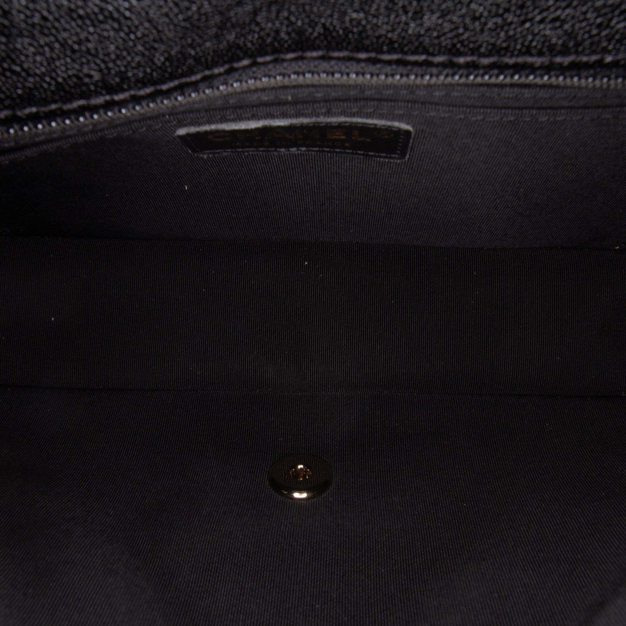 Chanel | Pre-Owned CC Bicolor Quilted Caviar Single Flap | Black