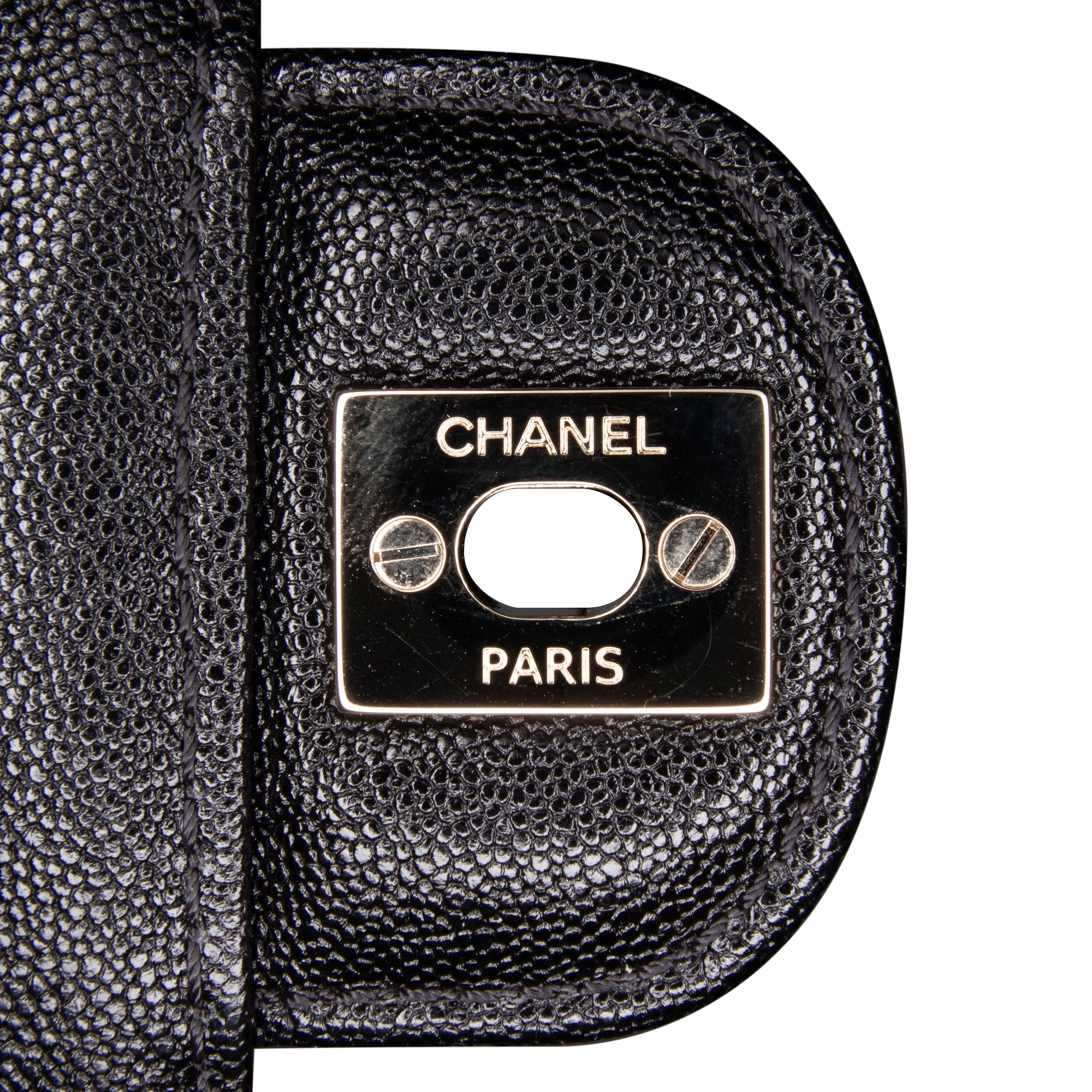 Chanel | Pre-Owned CC Bicolor Quilted Caviar Single Flap | Black