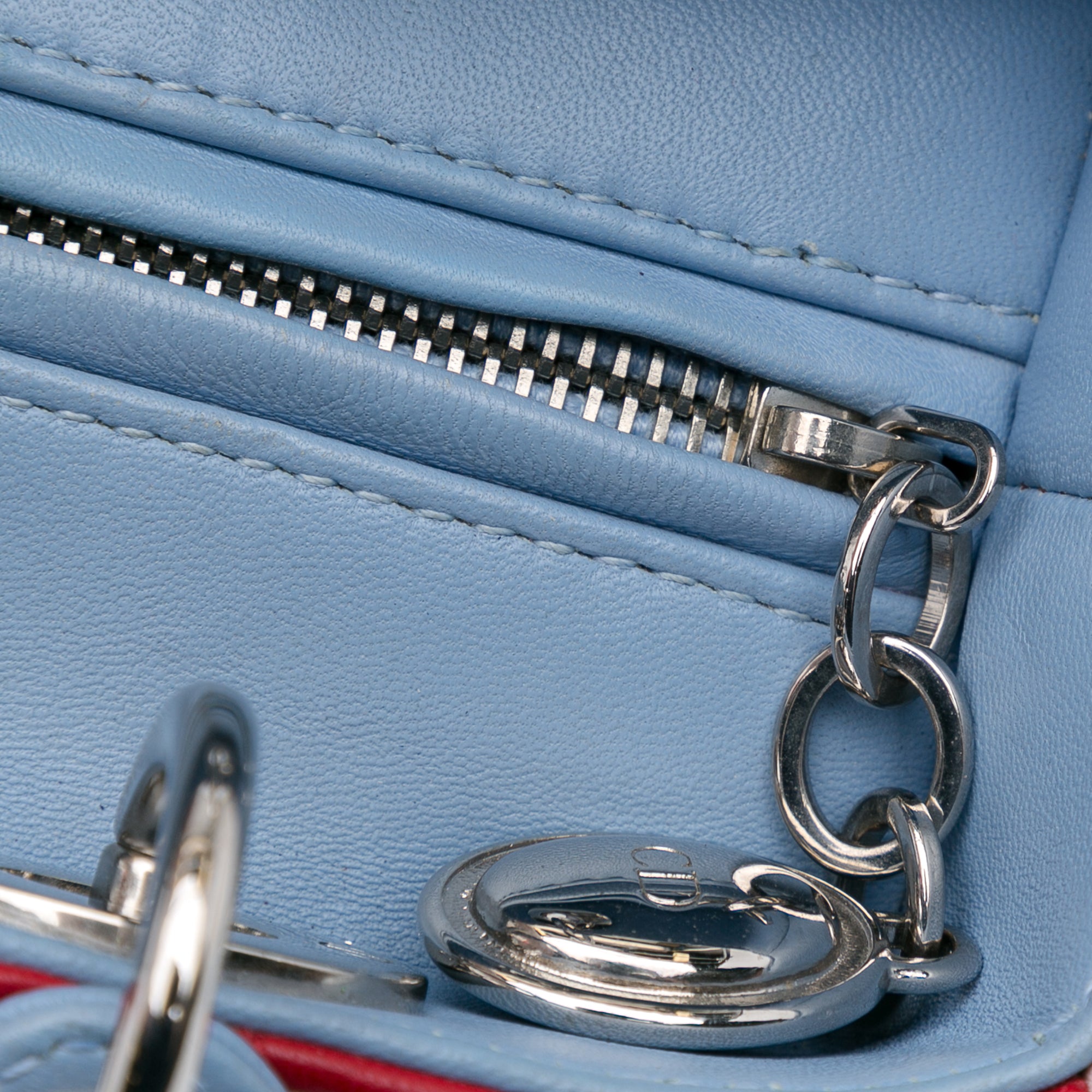 Dior | Pre-Owned Medium Tricolor Lambskin Cannage Lady - I | Purple/Red