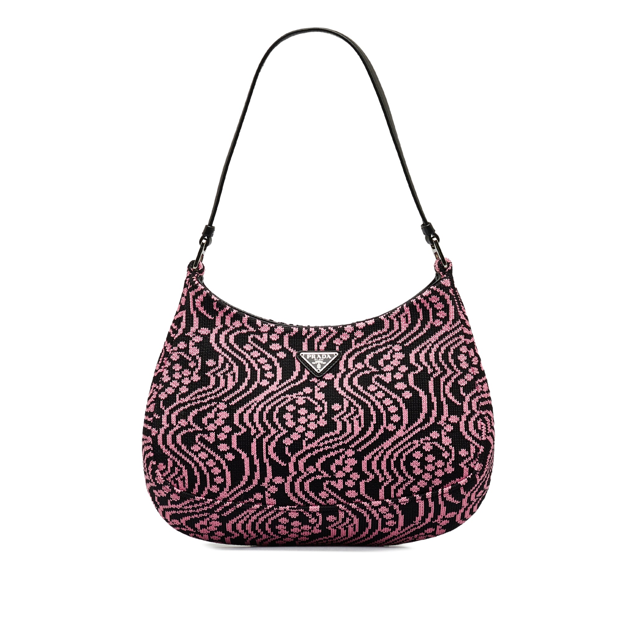 Prada | Pre-Owned Maglia Jacquard Knit Cleo Bag | Pink