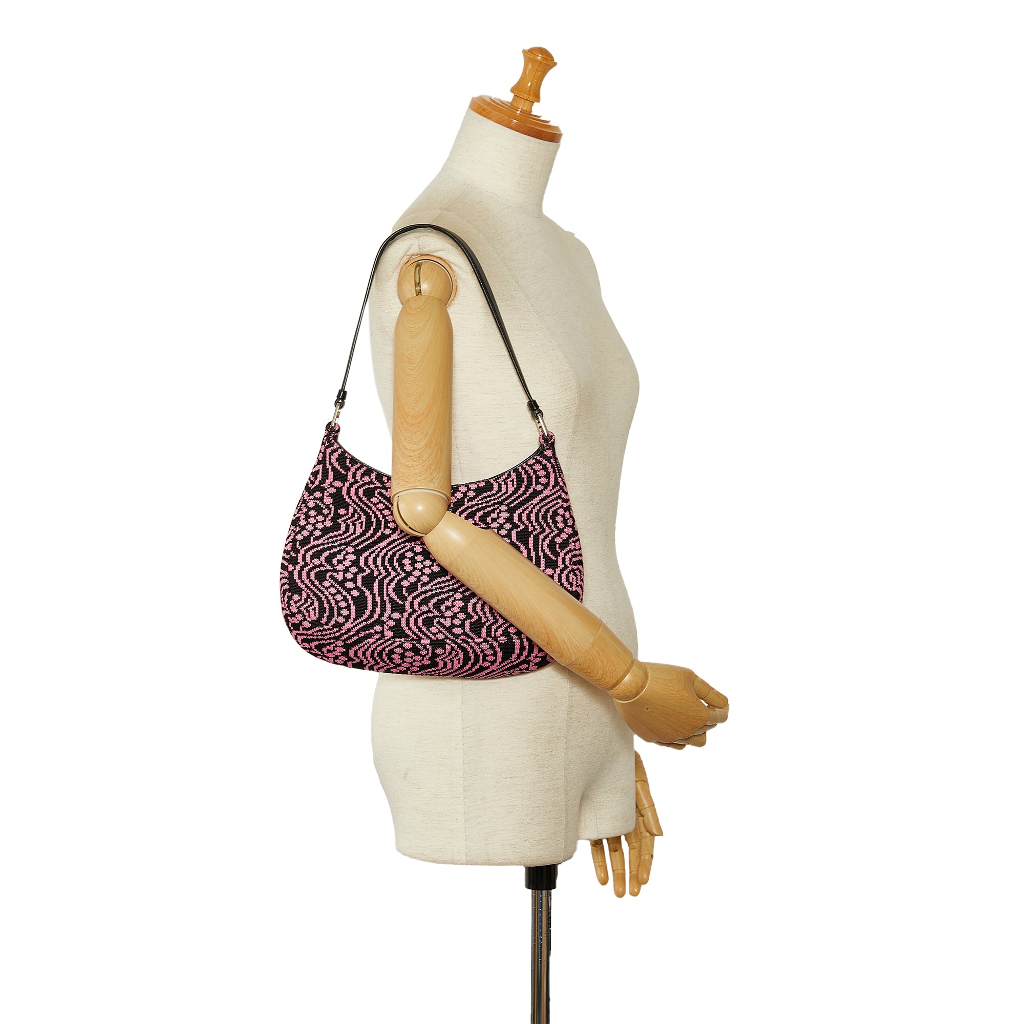 Prada | Pre-Owned Maglia Jacquard Knit Cleo Bag | Pink