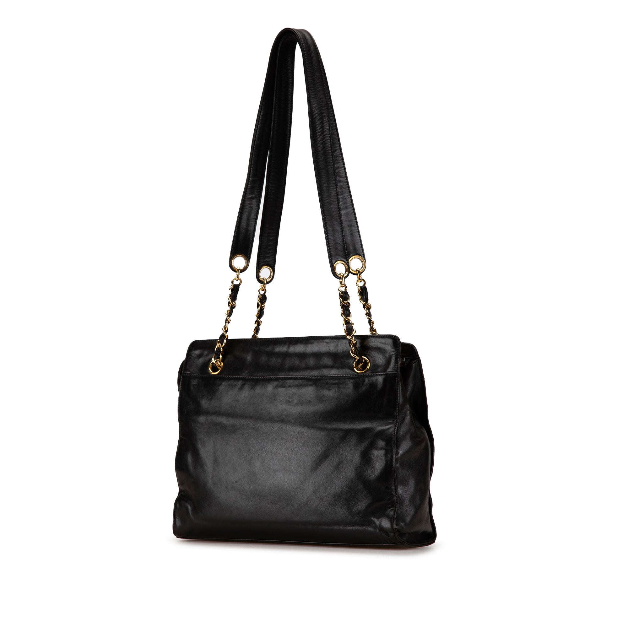 Chanel | Pre-Owned CC Lambskin Chain Tote | Black