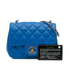 Chanel | Pre-Owned Mini Square Classic Lambskin Single Flap | Blue