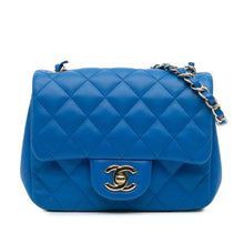 Chanel | Pre-Owned Mini Square Classic Lambskin Single Flap | Blue