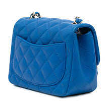 Chanel | Pre-Owned Mini Square Classic Lambskin Single Flap | Blue