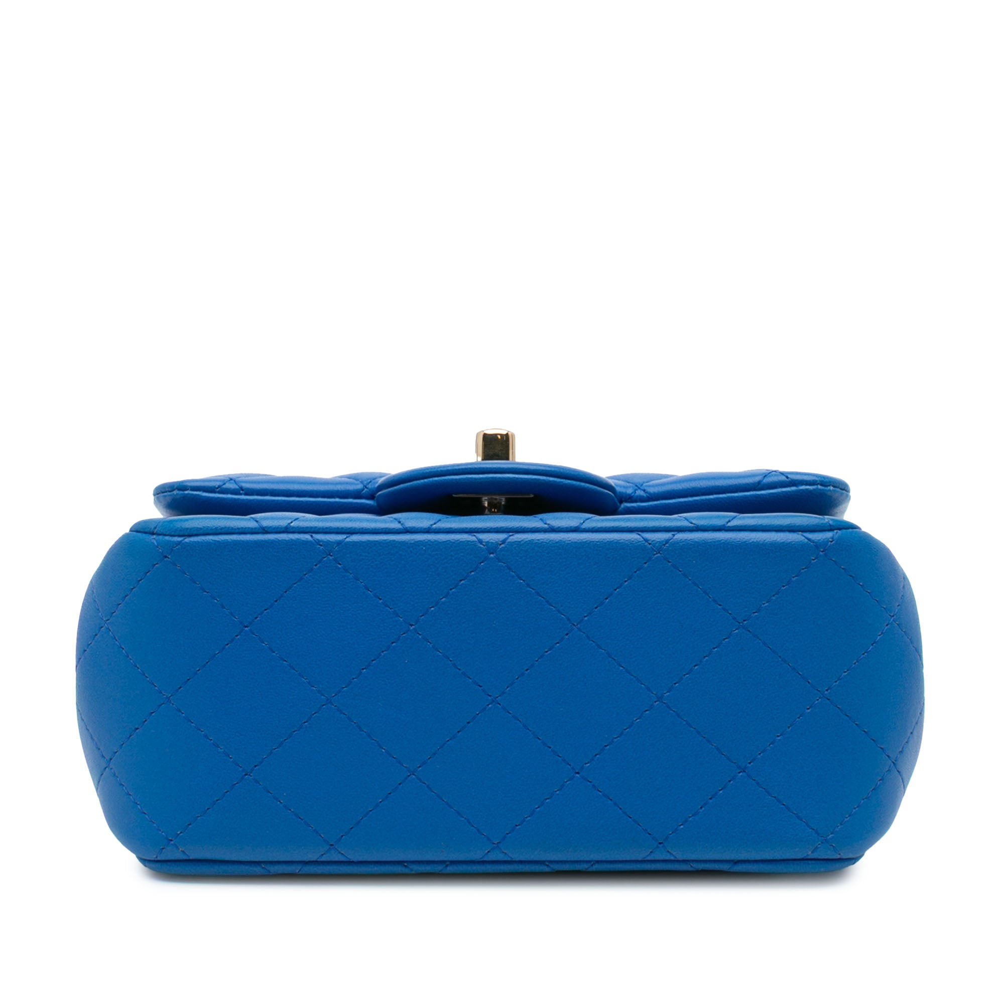 Chanel | Pre-Owned Mini Square Classic Lambskin Single Flap | Blue