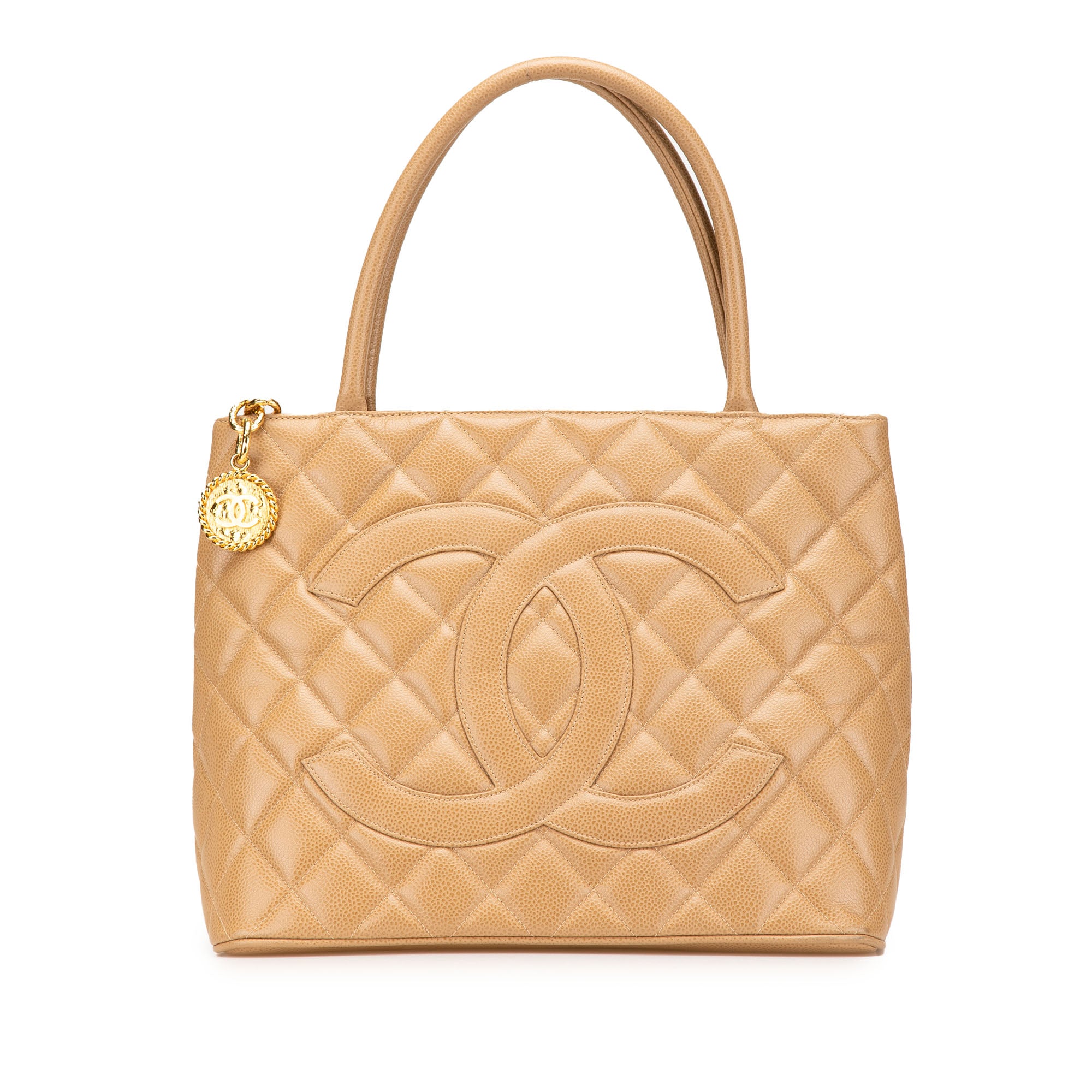 Chanel | Pre-Owned Caviar Medallion Tote - I | Brown/Beige