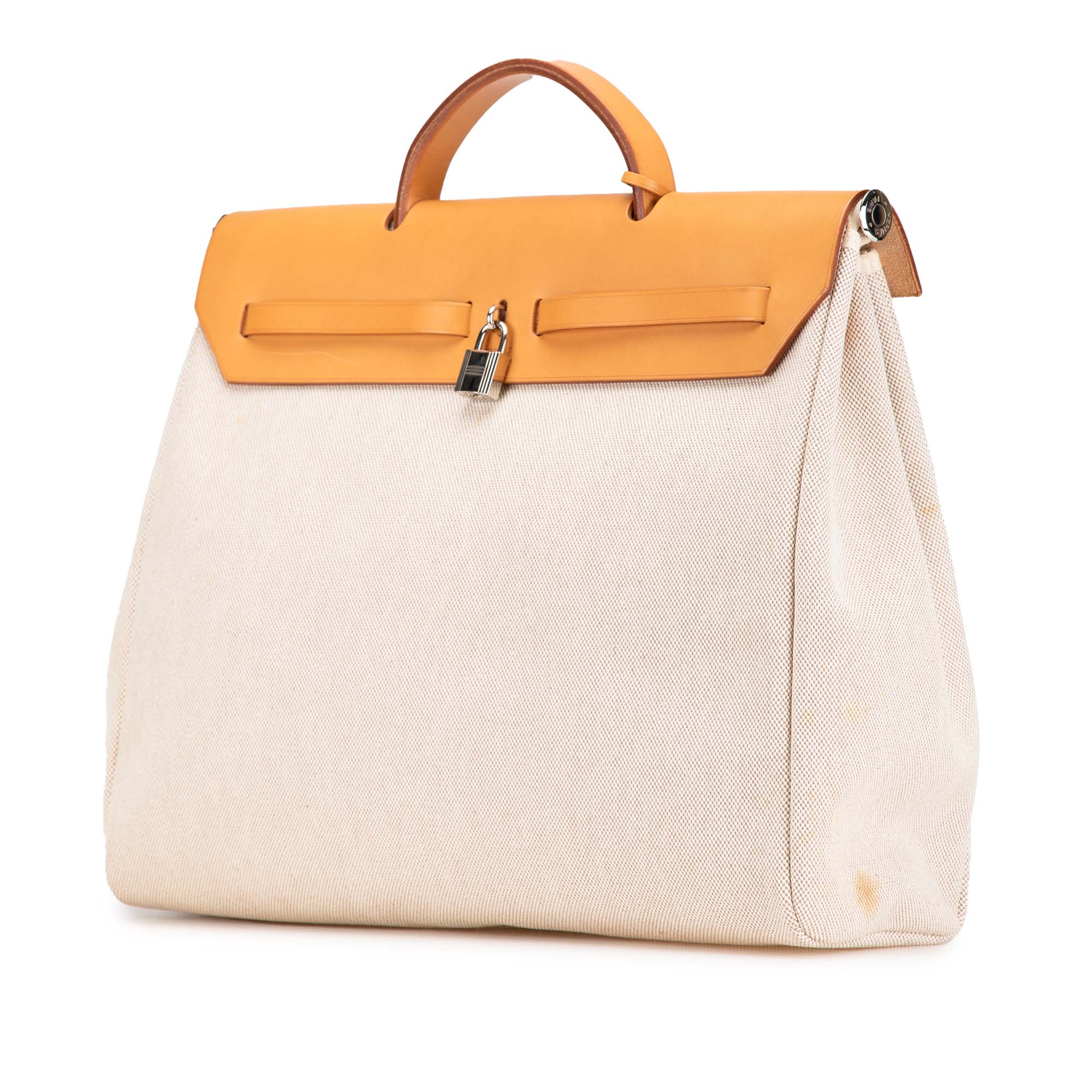 Hermes | Pre-Owned Toile Herbag MM | Brown/Beige