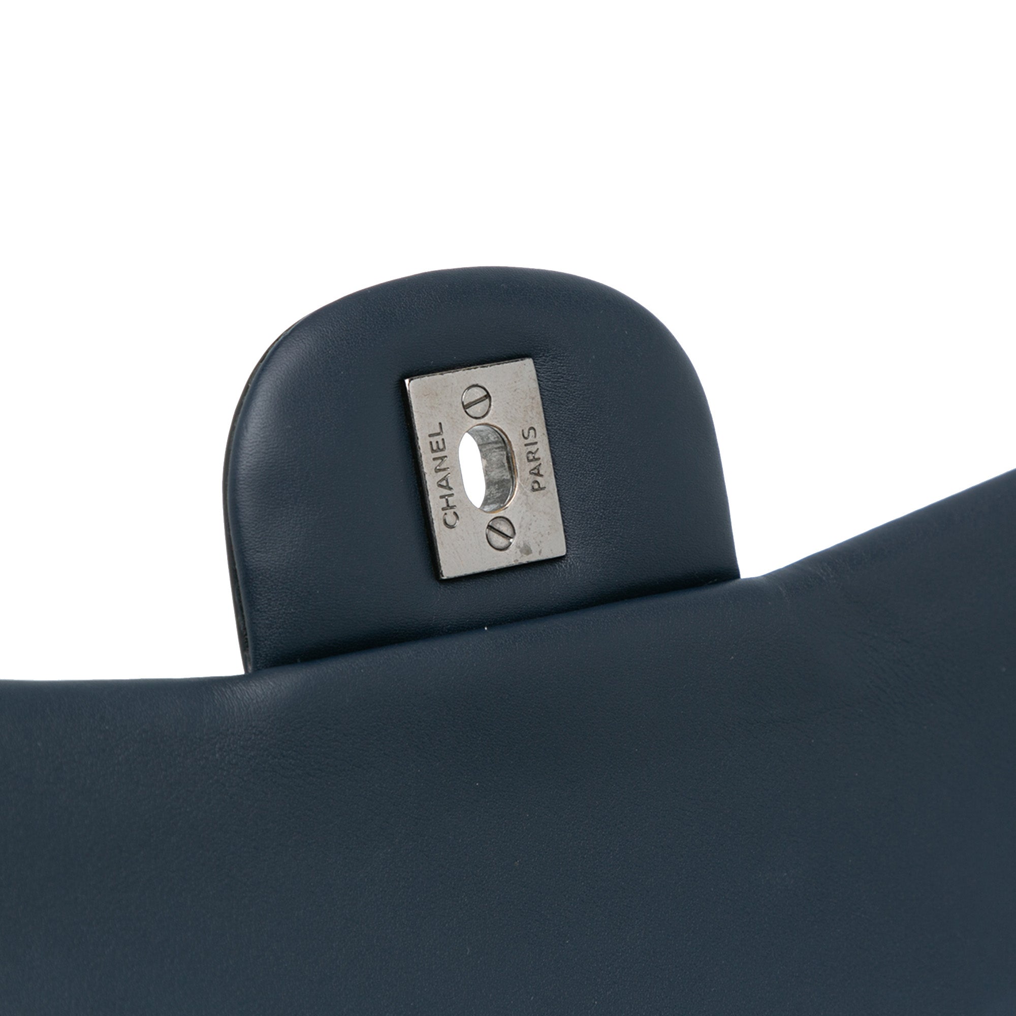 Chanel | Pre-Owned Jumbo Classic Patent Double Flap | Blue/Dark Blue