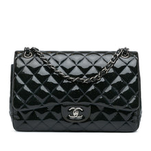 Chanel | Pre-Owned Jumbo Classic Patent Double Flap | Blue/Dark Blue
