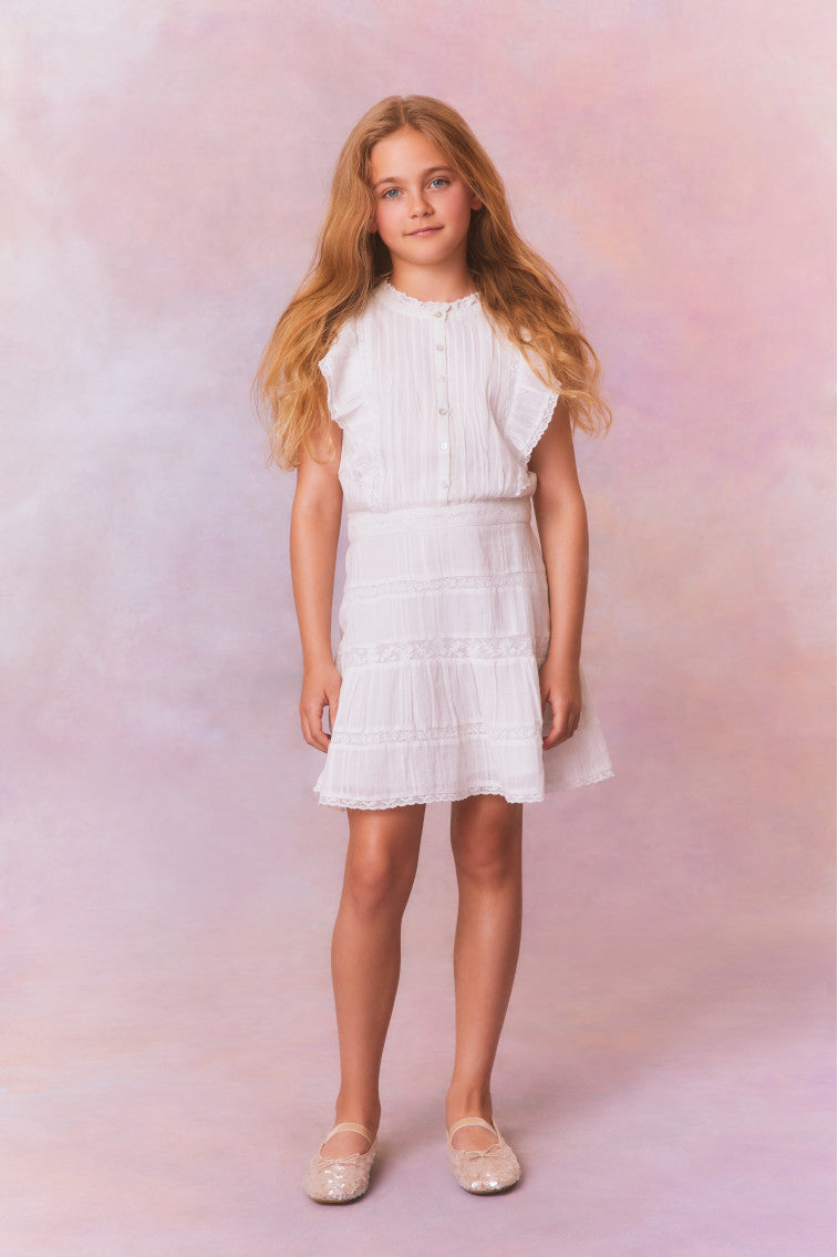 Girls | Yuca Cotton Dress | True White