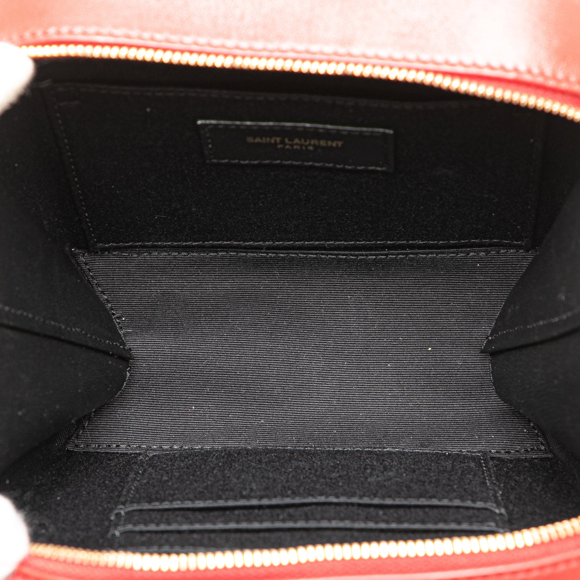 Saint Laurent | Pre-Owned Toy Lambskin Vicky Crossbody | Red