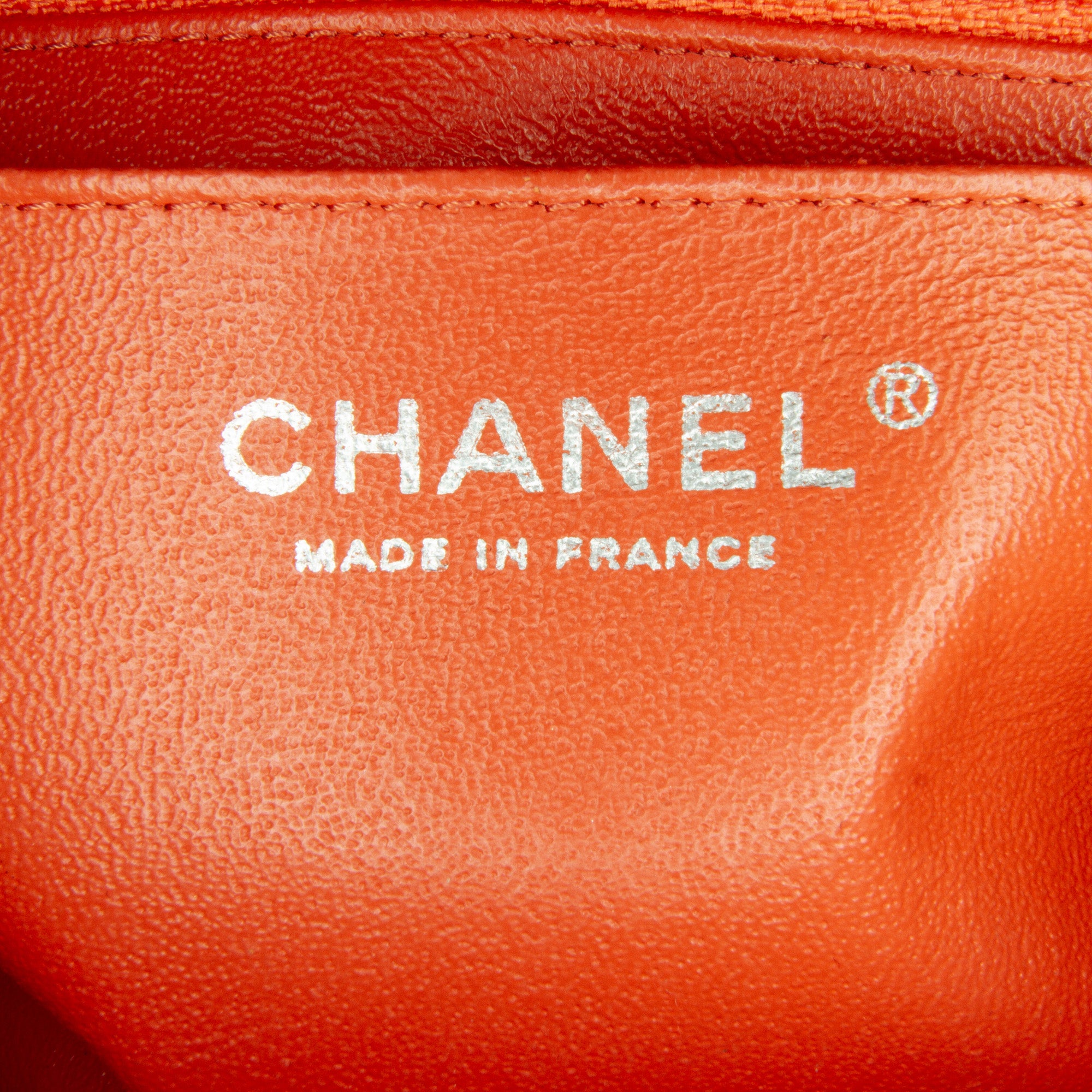 Chanel | Pre-Owned Mini Rectangular Classic Lambskin Single Flap | Orange