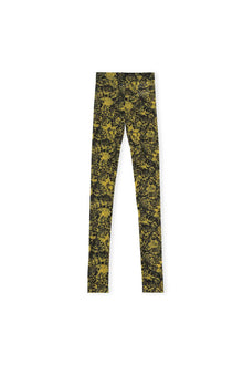 Yellow Printed Mesh Leggings | Lemon