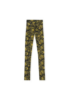 Yellow Printed Mesh Leggings | Lemon