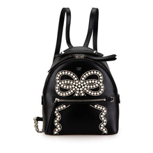 Fendi | Pre-Owned Mini By The Way Leather Ribbon Pearl Backpack | Black