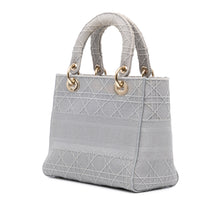Dior | Pre-Owned Medium Canvas Cannage Lady D Lite - I | Gray/Light Gray