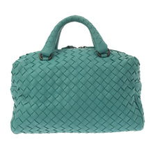 Bottega Veneta | Pre-Owned Intrecciato Satchel | Blue/Aqua