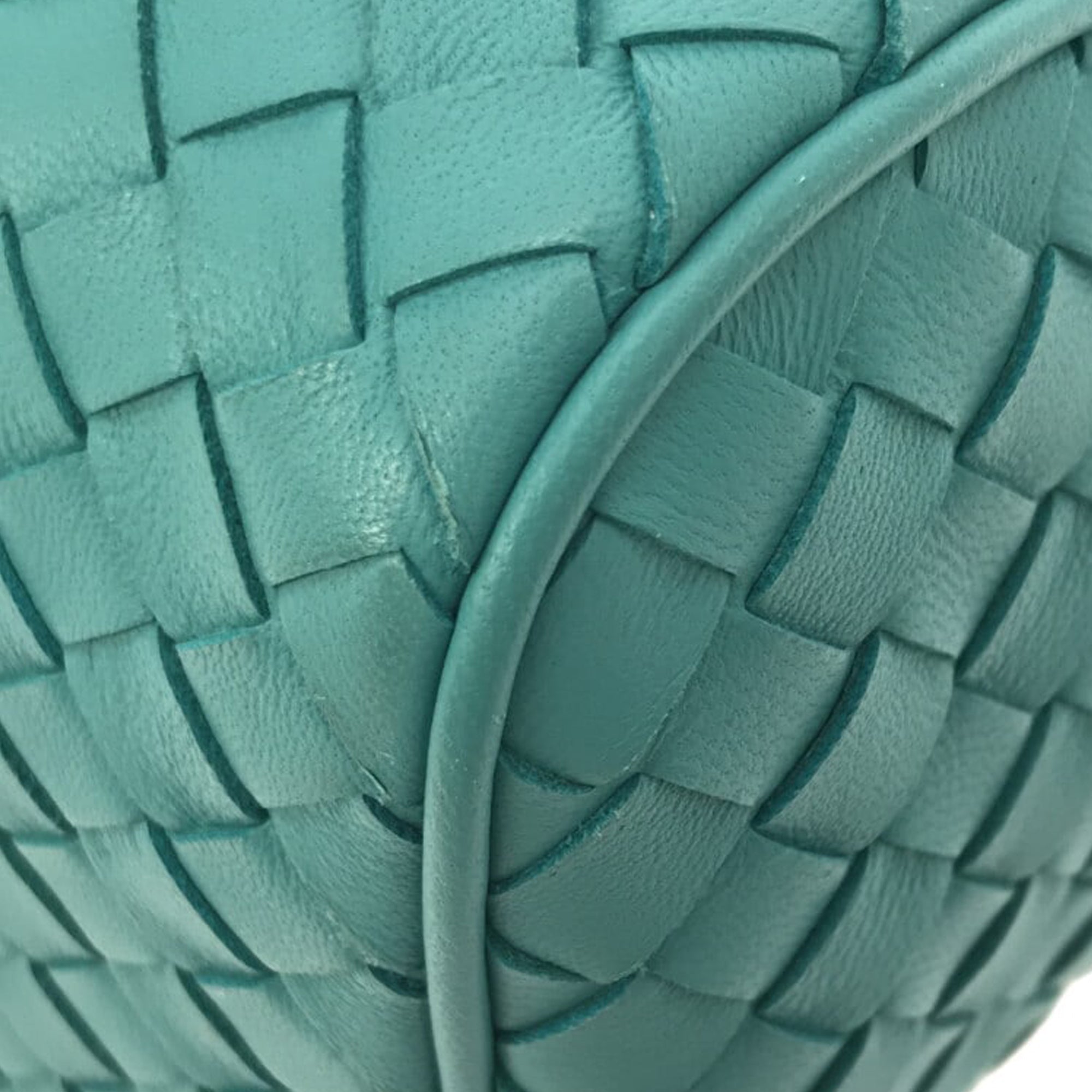 Bottega Veneta | Pre-Owned Intrecciato Satchel | Blue/Aqua