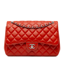 Chanel | Pre-Owned Jumbo Classic Lambskin Double Flap | Orange/Dark Orange
