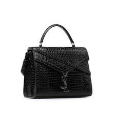 Saint Laurent | Pre-Owned Medium Crocodile Embossed Cassandra Top Handle Bag | Black