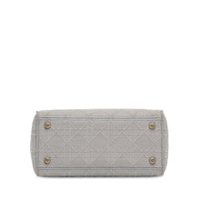Dior | Pre-Owned Medium Canvas Cannage Lady D Lite - III | Gray/Light Gray