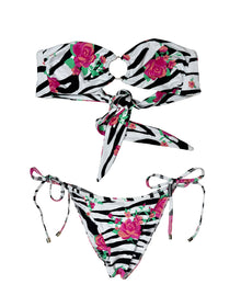 Bethany Bandeau Top | Zebra Rose