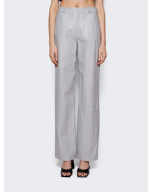Zeynep Arçay | Women | High Waisted Leather Pants | Grey