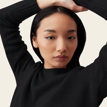 Womens | Mila Cashmere Boxy Crop Sweater | Black